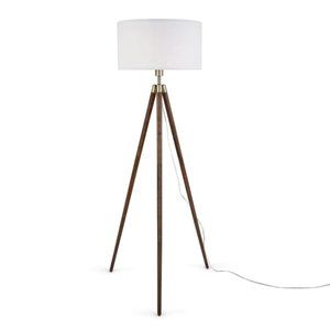 Mid Mod Walnut Tripod Floor Lamp